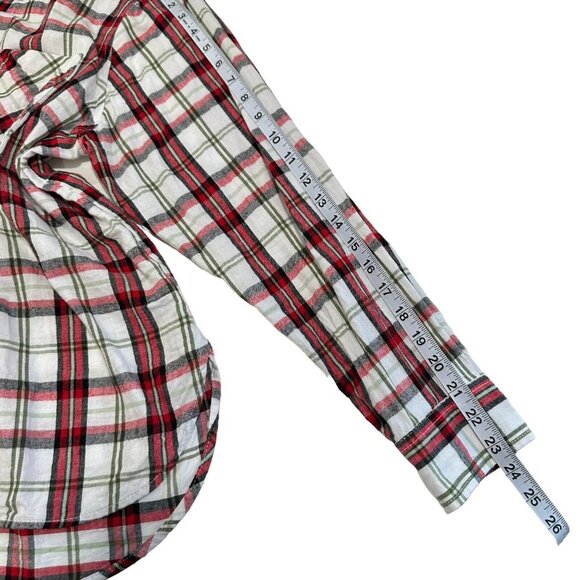 Time And Tru Women Flannel Red-White Button Down Shirt SZ XXL (20) - Picture 7 of 12